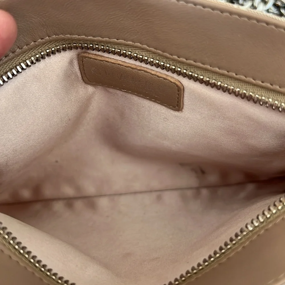 Chanel Tan Canvas and Leather Makeup Pouch